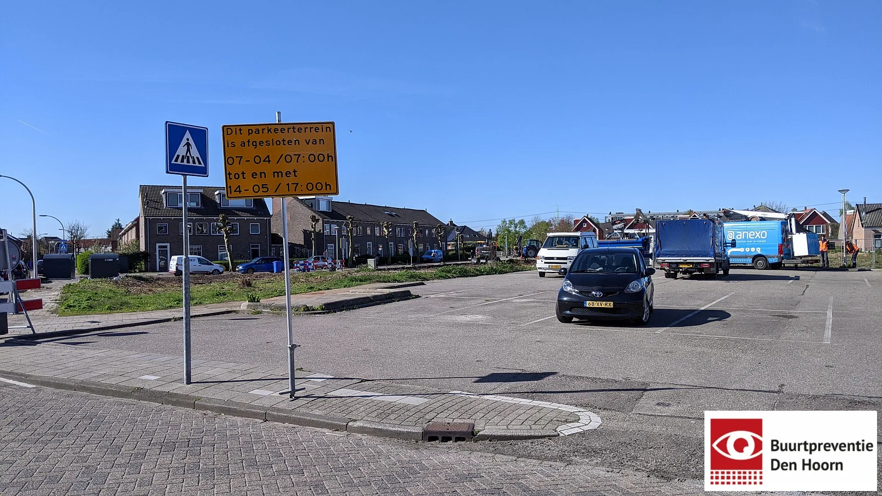 Parkeerterrein afgesloten
